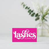 Carte de visite professionnelle chic rose chaud La (Debout devant)