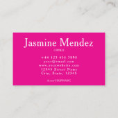 Carte de visite professionnelle chic rose chaud La (Dos)