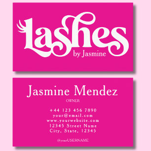 Carte de visite professionnelle chic rose chaud La