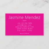 Carte de visite professionnelle chic rose chaud po (Dos)