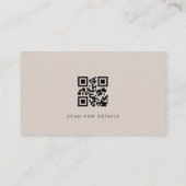 Carte de visite professionnelle code QR minimalist (Dos)