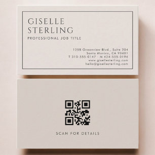 Carte de visite professionnelle code QR minimalist