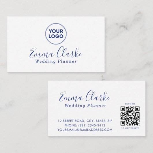 Carte de visite professionnelle Code Scan Bleu Bla (Devant / Derrière)