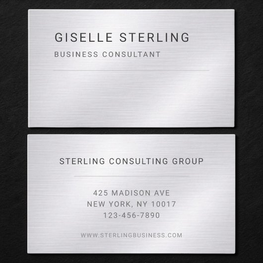 Carte de visite professionnelle Consultant Silver 