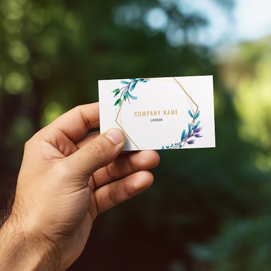 Carte de visite professionnelle couronne de fleurs