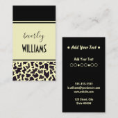 Carte de visite professionnelle Cream Leopard (Devant / Derrière)