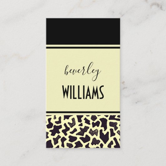 Carte de visite professionnelle Cream Leopard (Devant)
