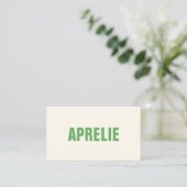Carte de visite professionnelle créative verte et (Debout devant)