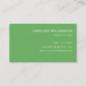 Carte de visite professionnelle créative verte et (Dos)