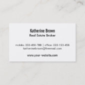 Carte de visite professionnelle d'agent immobilier (Dos)