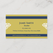 Carte de visite professionnelle de bijoutier bleu  (Dos)