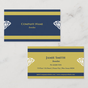 Carte de visite professionnelle de bijoutier bleu 