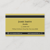 Carte de visite professionnelle de bijoutier jaune (Dos)