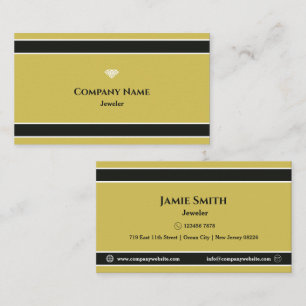 Carte de visite professionnelle de bijoutier jaune