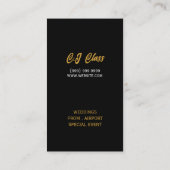 Carte de visite professionnelle de chauffeur de se (Dos)