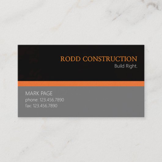 Carte de visite professionnelle de construction de (Devant)