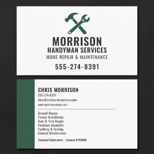 Carte de visite professionnelle de construction po