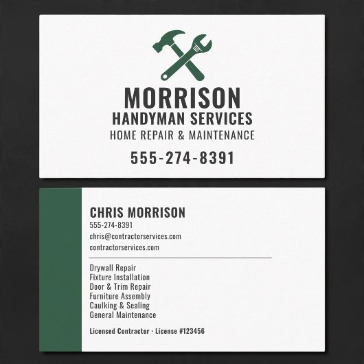 Carte de visite professionnelle de construction po