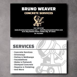 Carte de visite professionnelle de contracteur en