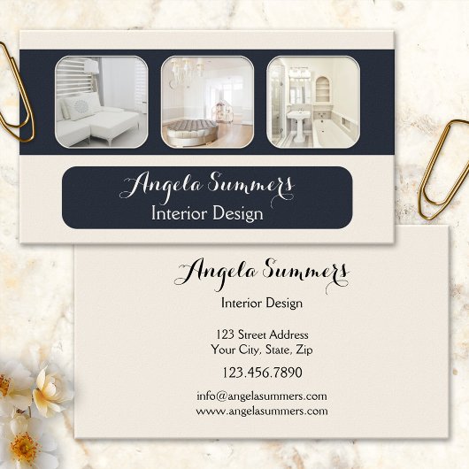 Carte de visite professionnelle de design d'intéri