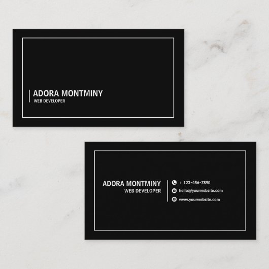 Carte de visite professionnelle de développeur Web (Devant / Derrière)