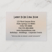 Carte De Visite Professionnelle de Flora Vermont 3,5" x 2,5" (Dos)