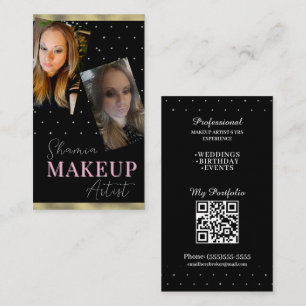 Carte de visite professionnelle de maquillage avec