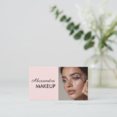 Carte de visite professionnelle de maquillage écri (Debout devant)