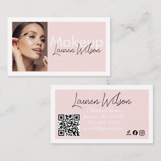 Carte de visite professionnelle de maquillage et d (Devant / Derrière)
