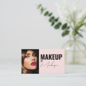 Carte de visite professionnelle de maquillage rose (Debout devant)