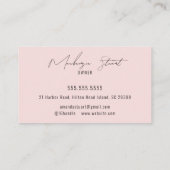 Carte de visite professionnelle de maquillage rose (Dos)