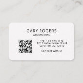 Carte de visite professionnelle de menuiserie avec (Dos)