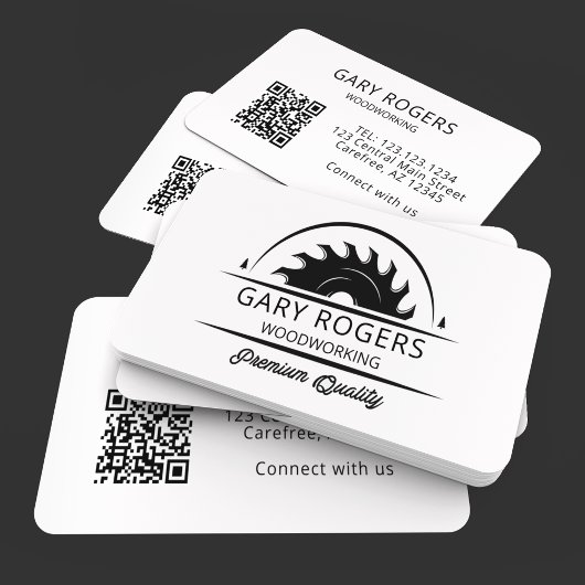 Carte de visite professionnelle de menuiserie avec
