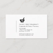 Carte de visite professionnelle de pharmacien (Dos)