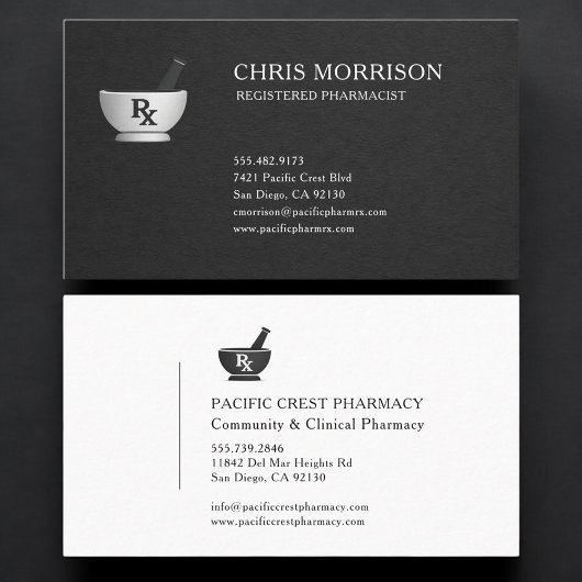 Carte de visite professionnelle de pharmacien