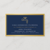 Carte de visite professionnelle de plombier bleu m (Devant)