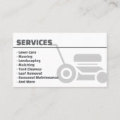 Carte de visite professionnelle de soins de pelous (Dos)