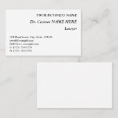 Carte de visite professionnelle de style classique (Devant / Derrière)