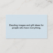 Carte de visite professionnelle de visite (Dos)