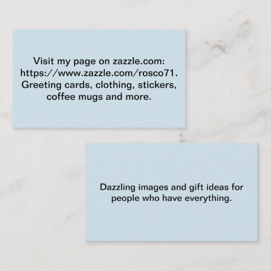 Carte de visite professionnelle de visite (Devant / Derrière)