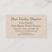 Carte de visite professionnelle de visite (Dos)