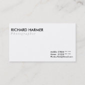 Carte de visite professionnelle de visite de (Dos)