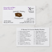 CARTE DE VISITE PROFESSIONNELLE DE VISITE DE GHC (Devant / Derrière)