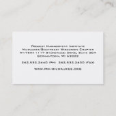 Carte de visite professionnelle de visite de PMI (Dos)