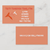 Carte de visite professionnelle de visite orange (Devant / Derrière)