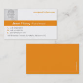 Carte de visite professionnelle de visite orange (Devant / Derrière)