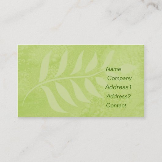 carte de visite professionnelle de visite verte de (Devant)