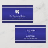 Carte de visite professionnelle dentaire bleu mode (Devant / Derrière)