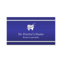Carte de visite professionnelle dentaire bleu mode