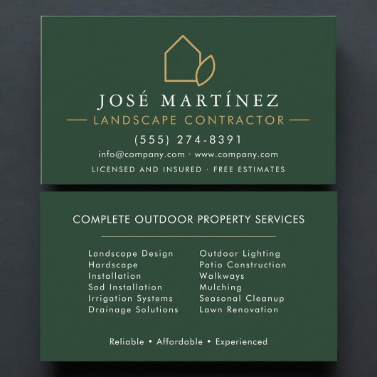 Carte de visite professionnelle d'entrepreneur en